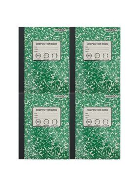 Lot Of 4 New Unison Green Composition Notebooks 80 Sheets Wide Ruled